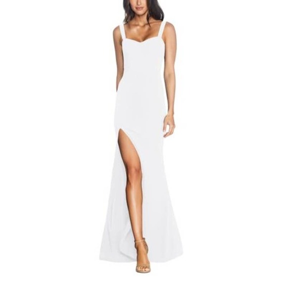 Dress the Population Dresses & Skirts - Dress The Population Estella Crepe Trumpet Gown in Off White Size Small NWOT